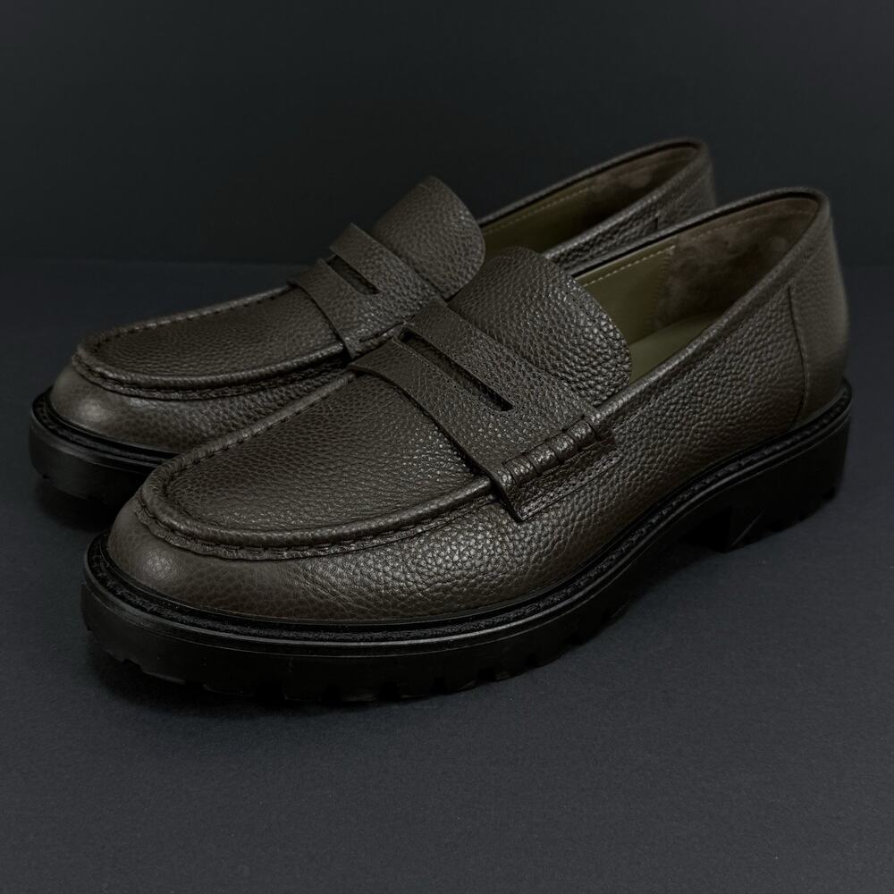 Vince Sampler Pebbled Leather Penny Loafers Men’s 9M Dress Shoes Excellent